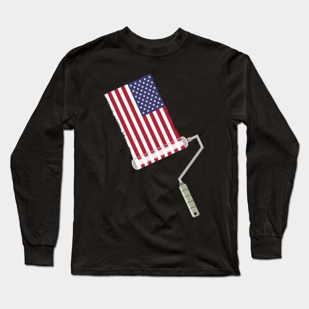 Paint Roller USA Long Sleeve T-Shirt by mailboxdisco